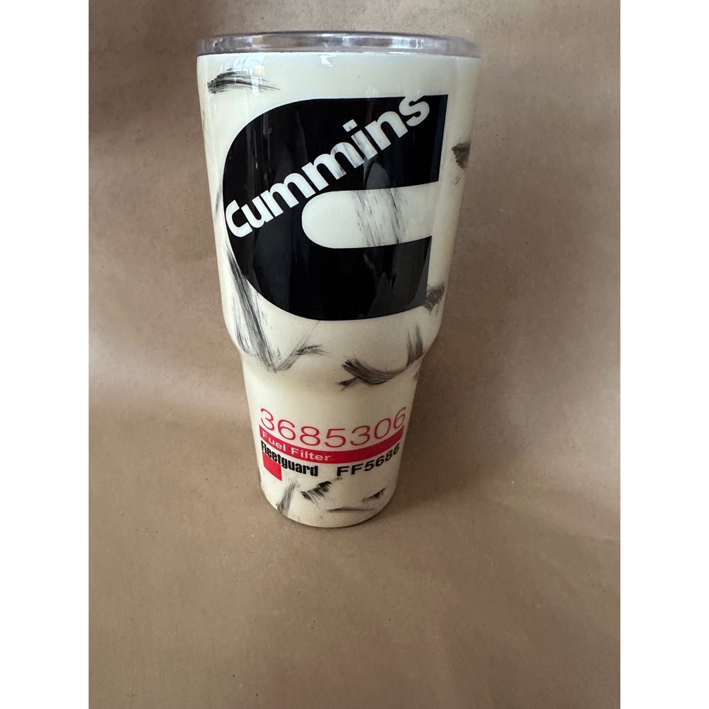 Cummins Fleetguard Fuel Filter Insulated Tumbler 30oz Custom Diesel Mechanic Mug